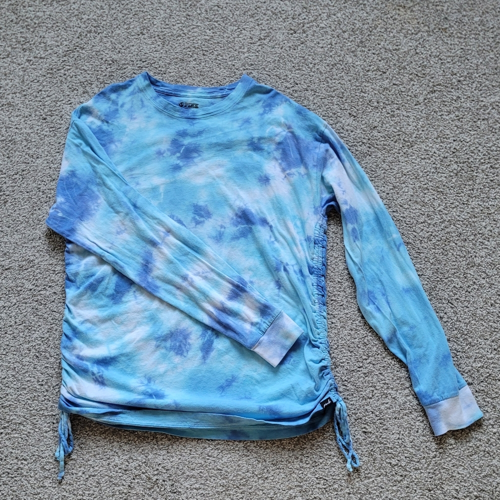 Blue Tie-Dye Long Sleeve Top | Size XS | PINK